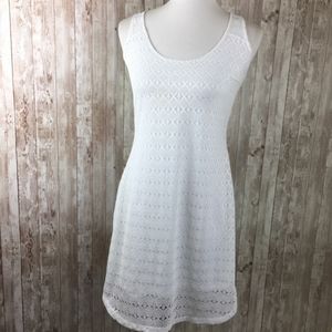 Athlea white crochet dress